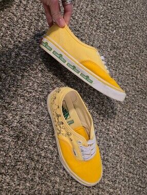Vans Yellow Sesame Street Low Top Sneakers with Character Art Size 8 Womens